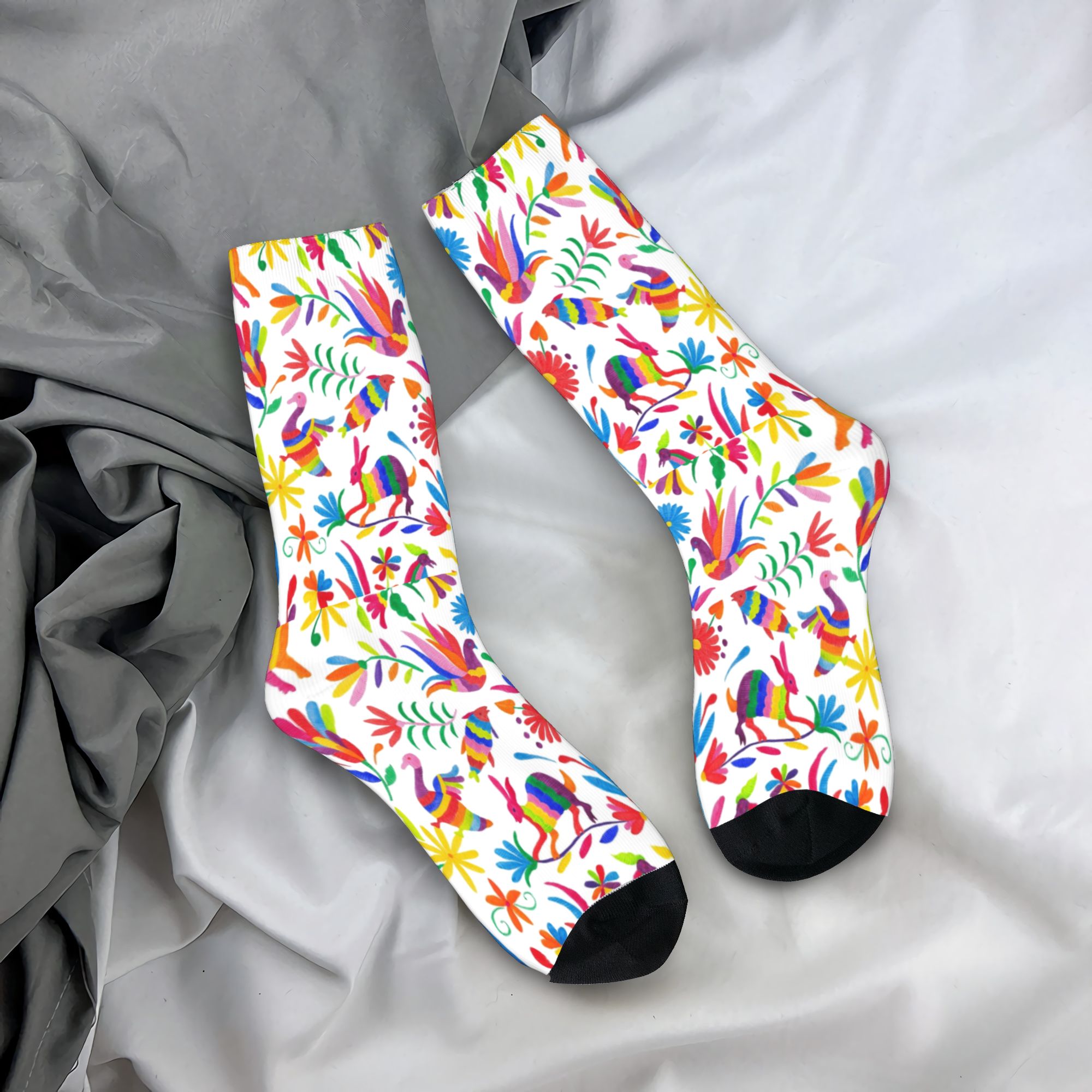 Dress Sock Men - Chaussettes personnalisées Otomi Folk Mexican Art