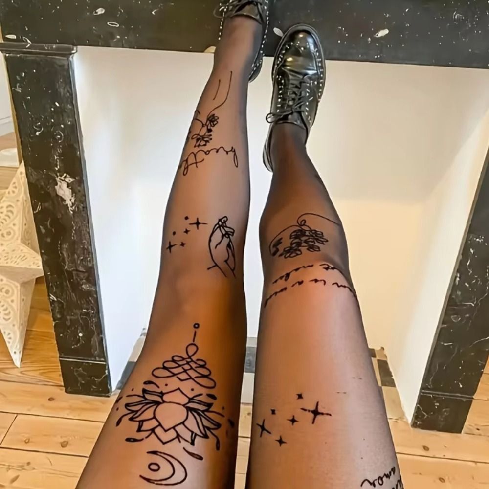 Tights Pantyhose Sheer - Collants sexy à motifs floraux, respirants,