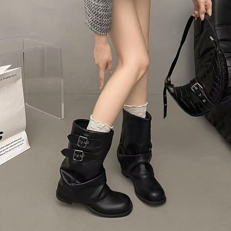 Bottes mi-mollet noires pour f - Boot Sock Slouchy avis et prix