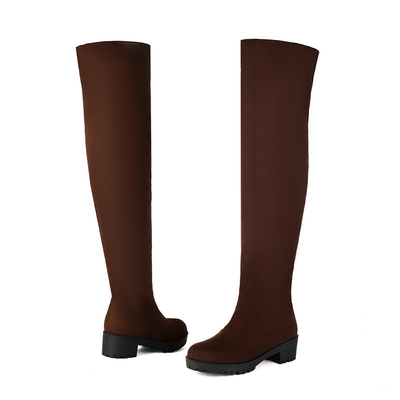 Faux daim cuir troupeau Slip-o - Knee High Sock Women avis et prix